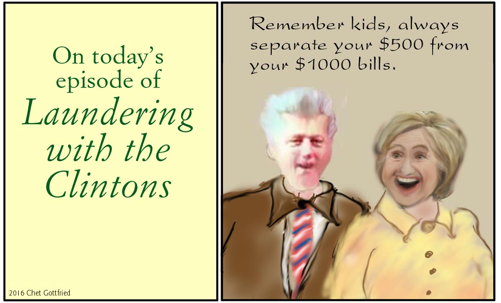 Hillary and Bill Clinton laundering