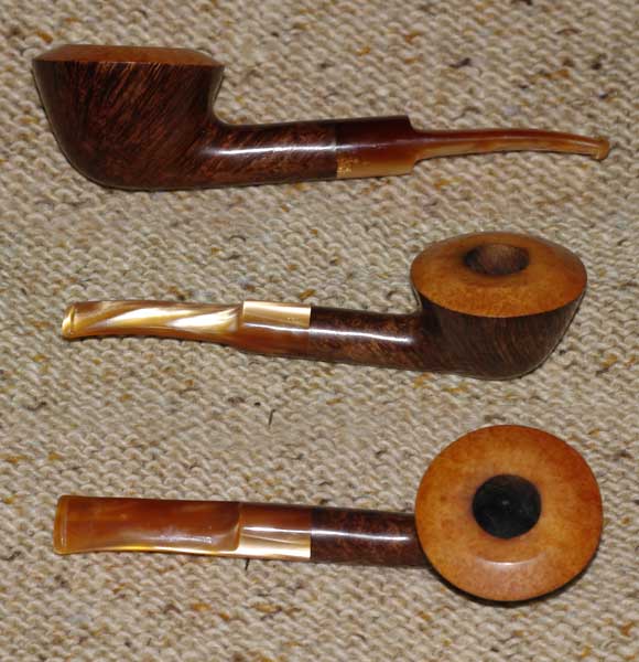 Three views of a Tim Fuller Golden Pipe