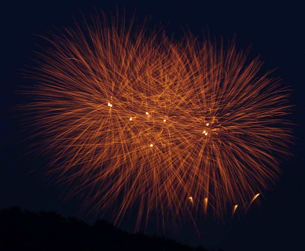 orange-brown fireworks