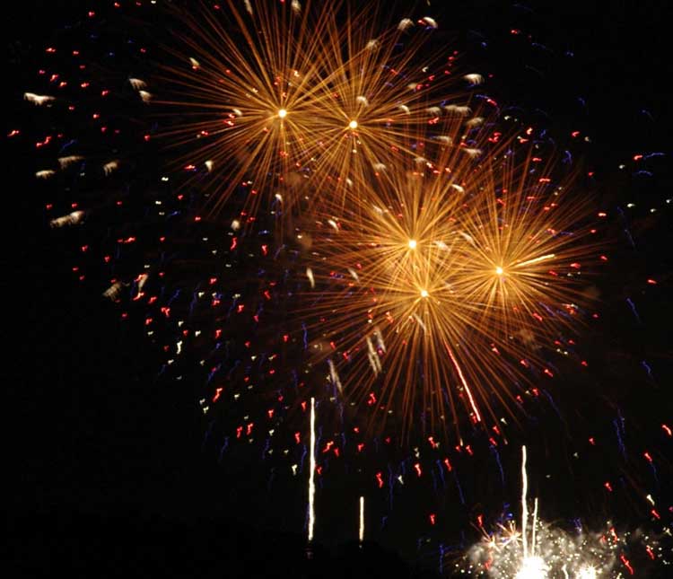Starry night fireworks